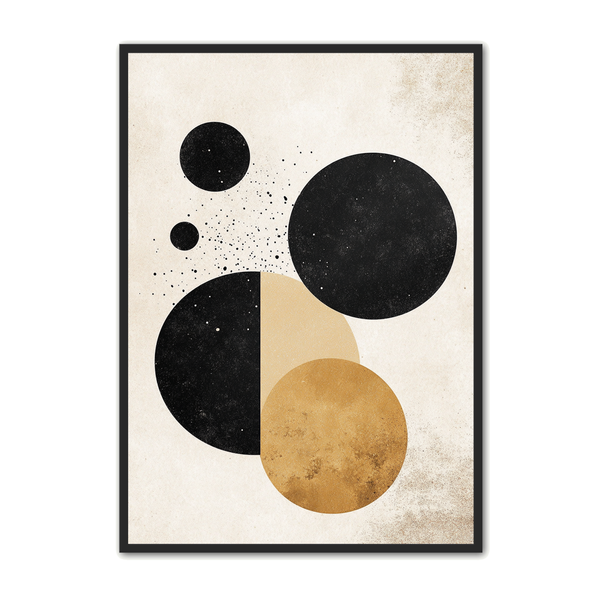 Minimalistisk Plakat 110 Eksplosion   Cirkler   Sort   Guld