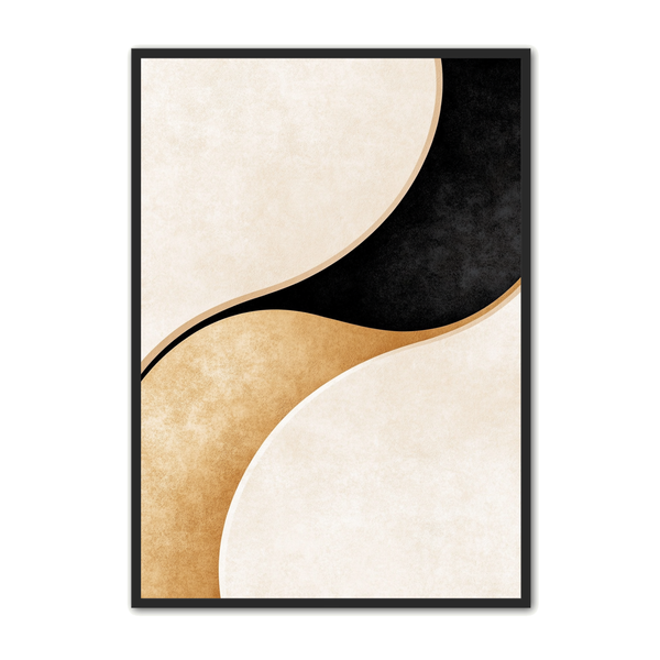 Minimalistisk Plakat 81 Harmoniske Former   Beige   Sort