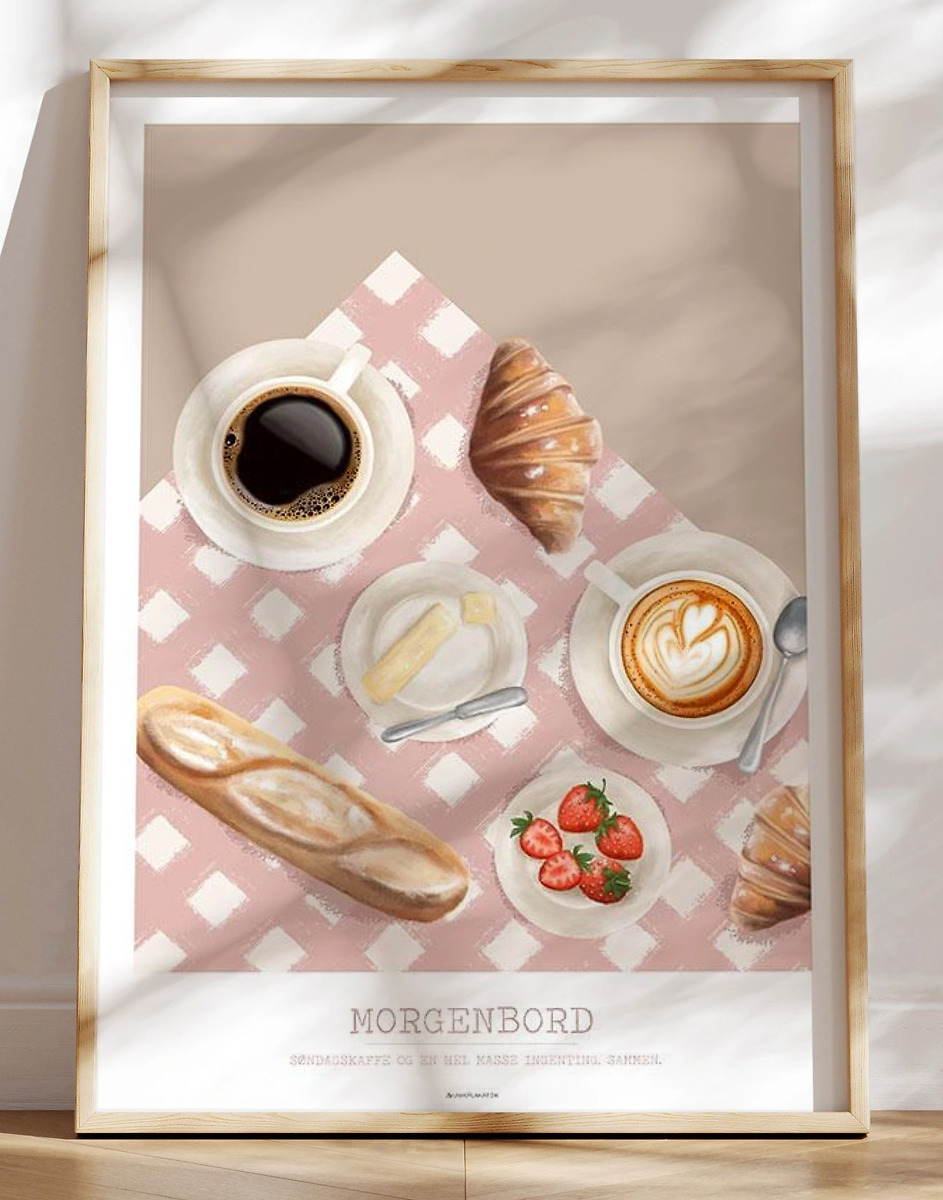 Morgenbord Plakat Plakat Med Morgenmad   Kaffe