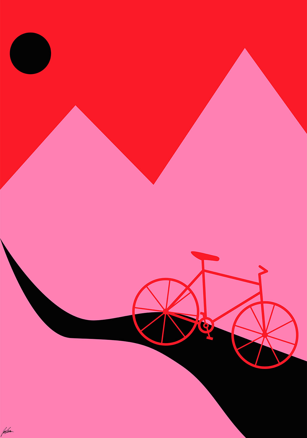 Inspirerende Pink Mountainbike Plakat til Dit Hjem