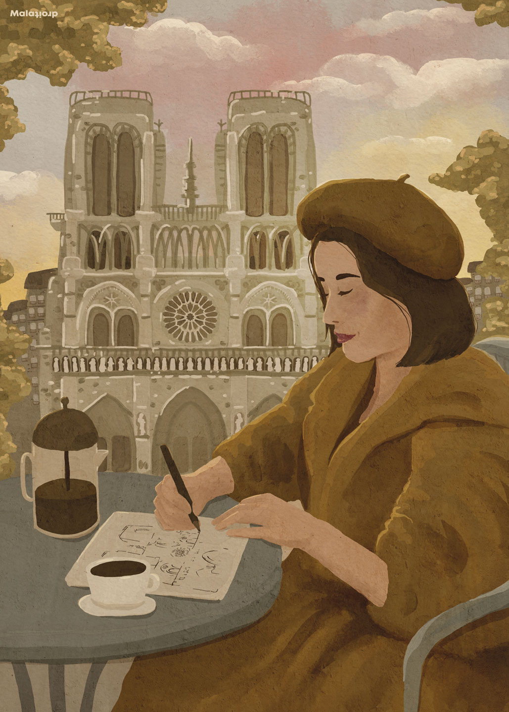 Elegant Notre Dame Plakat – Unik Kunst til Dit Rum