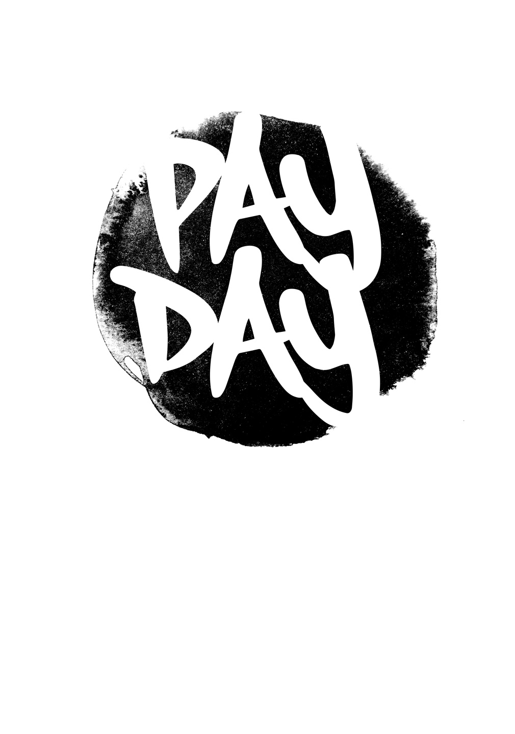 Minimalistisk Sort-hvid Kunstplakat til Hjemmet - Pay Day