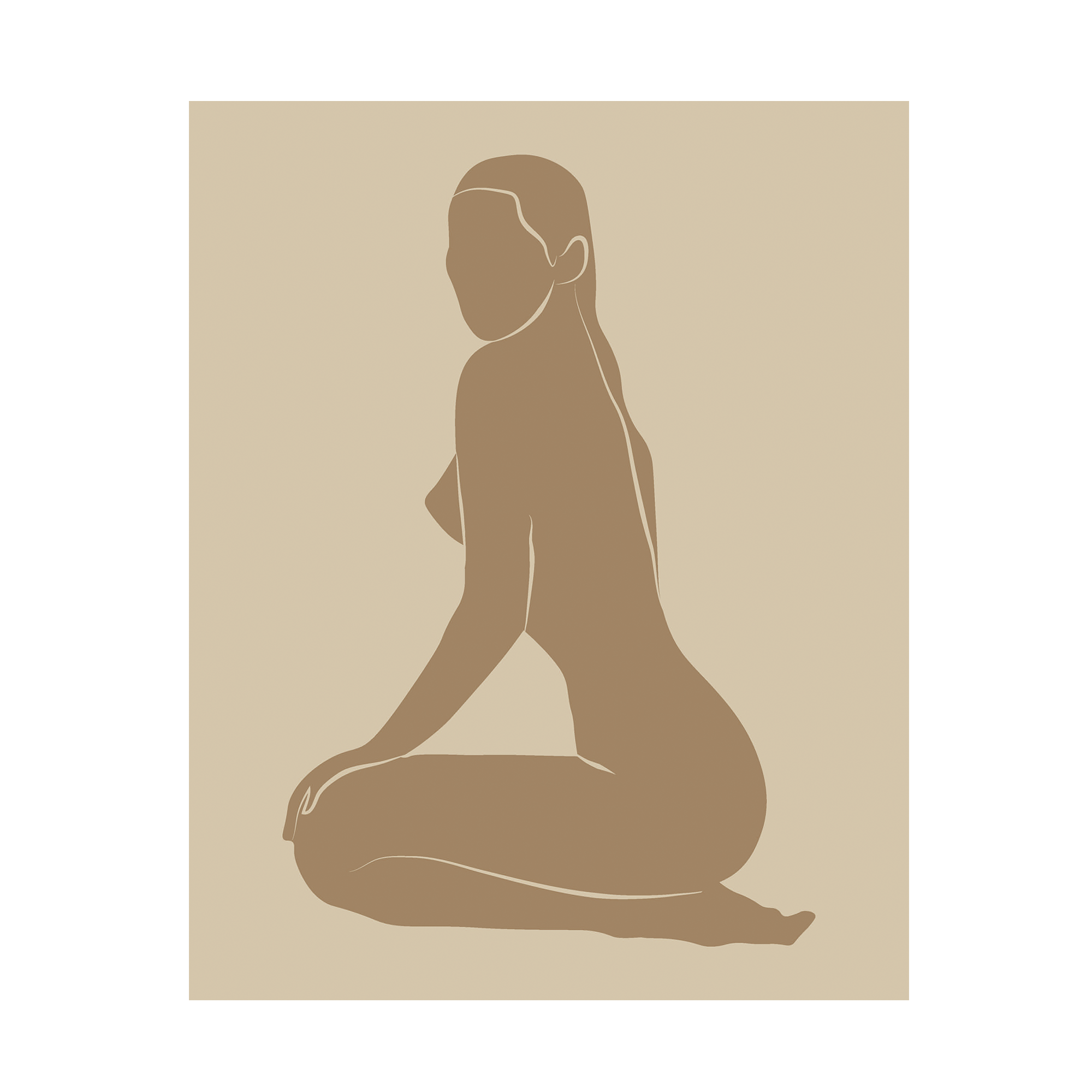 Beige Silhuet Plakat – Elegant Vægkunst til Dit Hjem