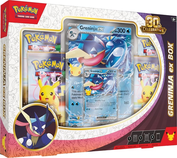 Pokemon Mega Evolution: 30th Celebration   Box: Greninja   Collection    Boosters