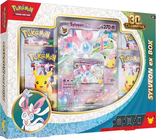Pokemon Mega Evolution: 30th Celebration   Box: Sylveon   Collection    Boosters