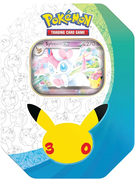 Pokemon Tin Kasse: 2026 Fall: Sylveon   Mega Evolution: 30th Celebration Collector   Tin Box    Boosters