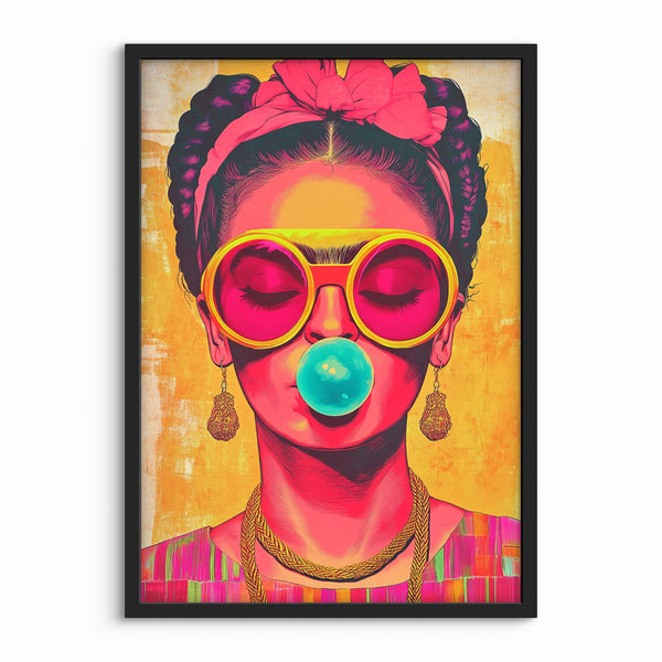 Farverig Pop Art Plakat med Tyggegummi til Dit Hjem