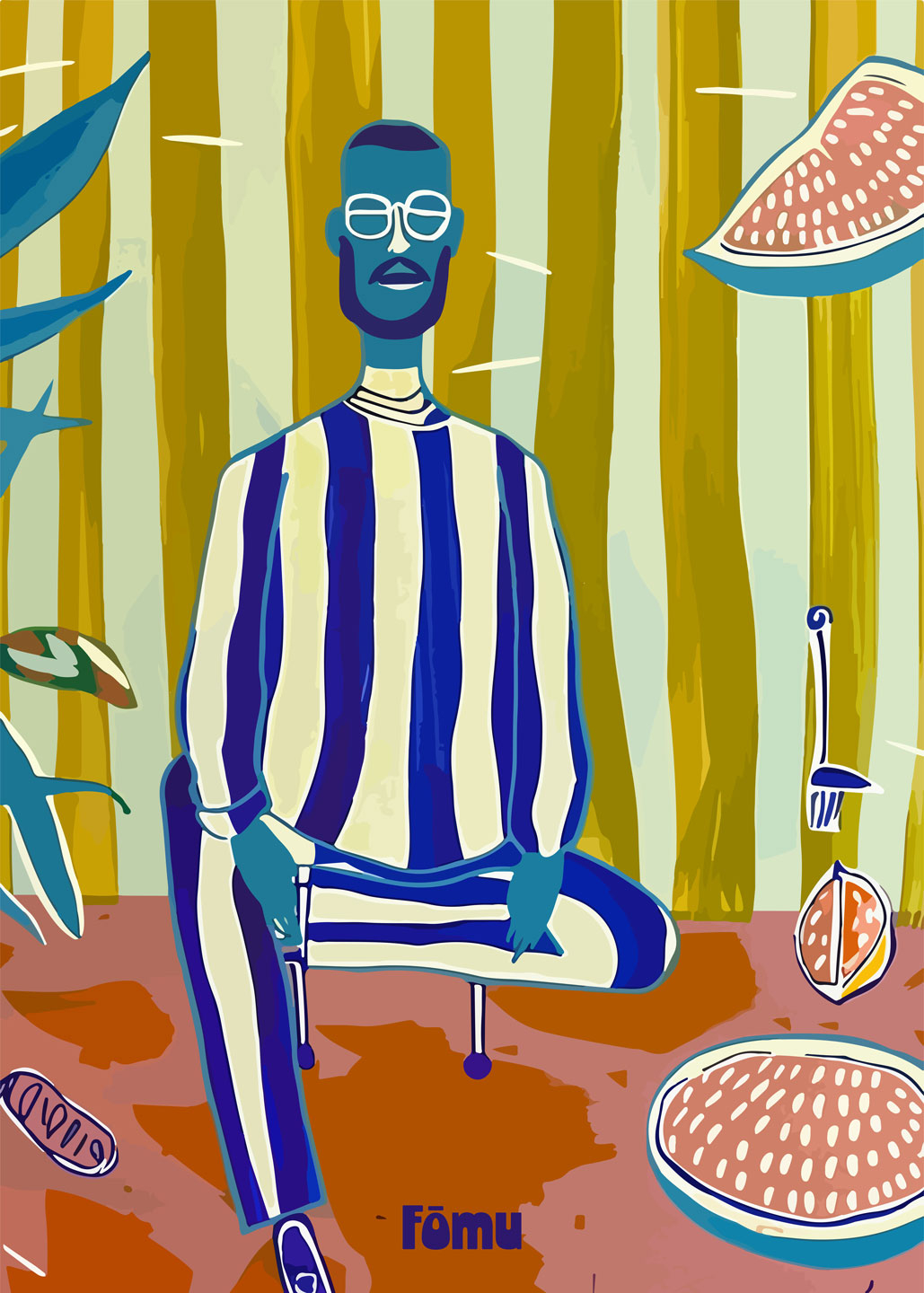 Pysjamasmand med Briller – Unik Kunst til Dit Hjem