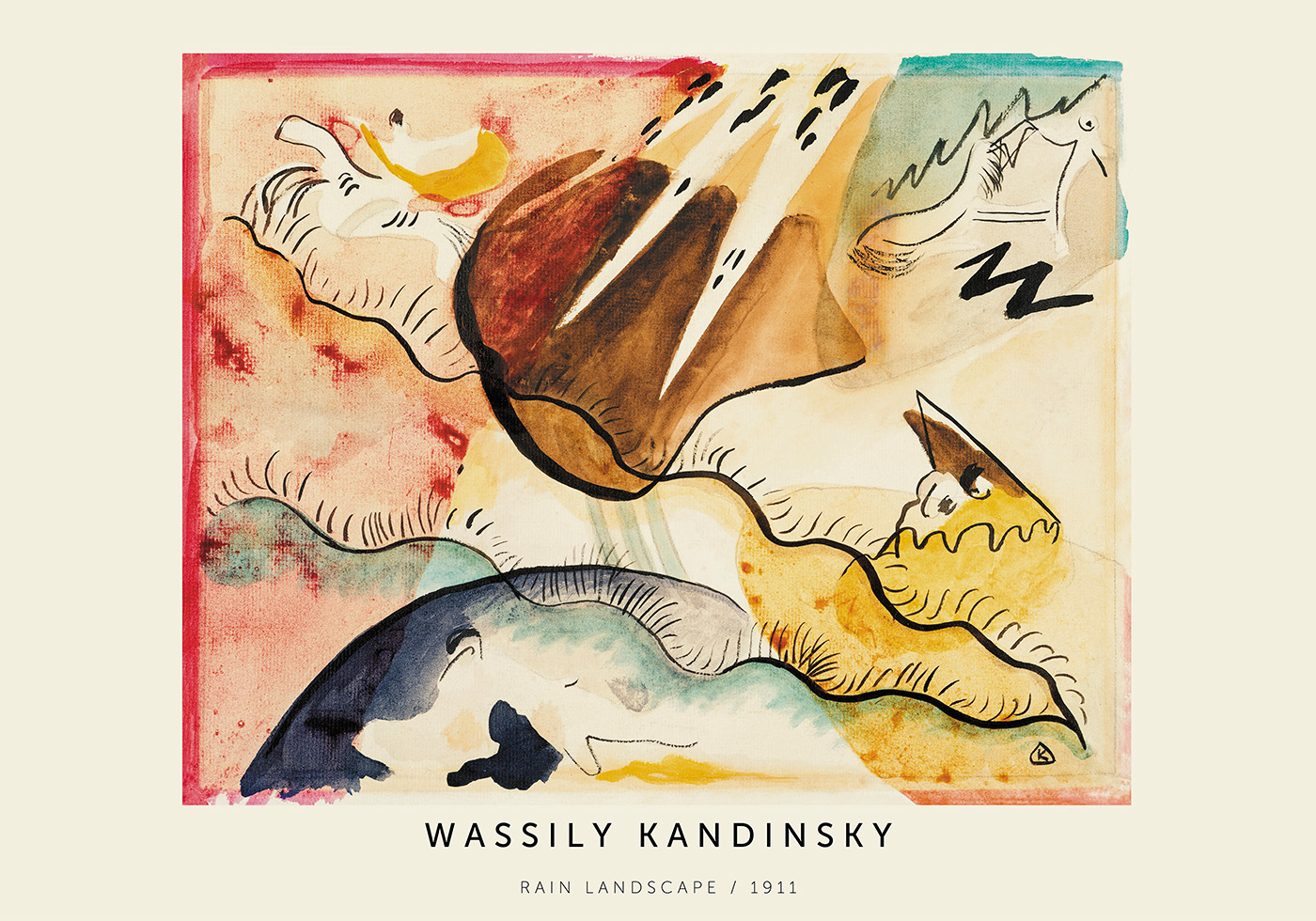 Regn Landskab Plakat – Abstrakt Kunst til Dit Hjem