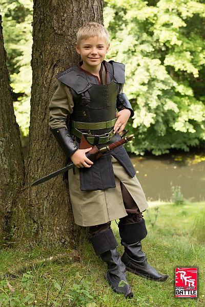 Klar til Kamp Læder Rustning - Sort - Epic Armoury