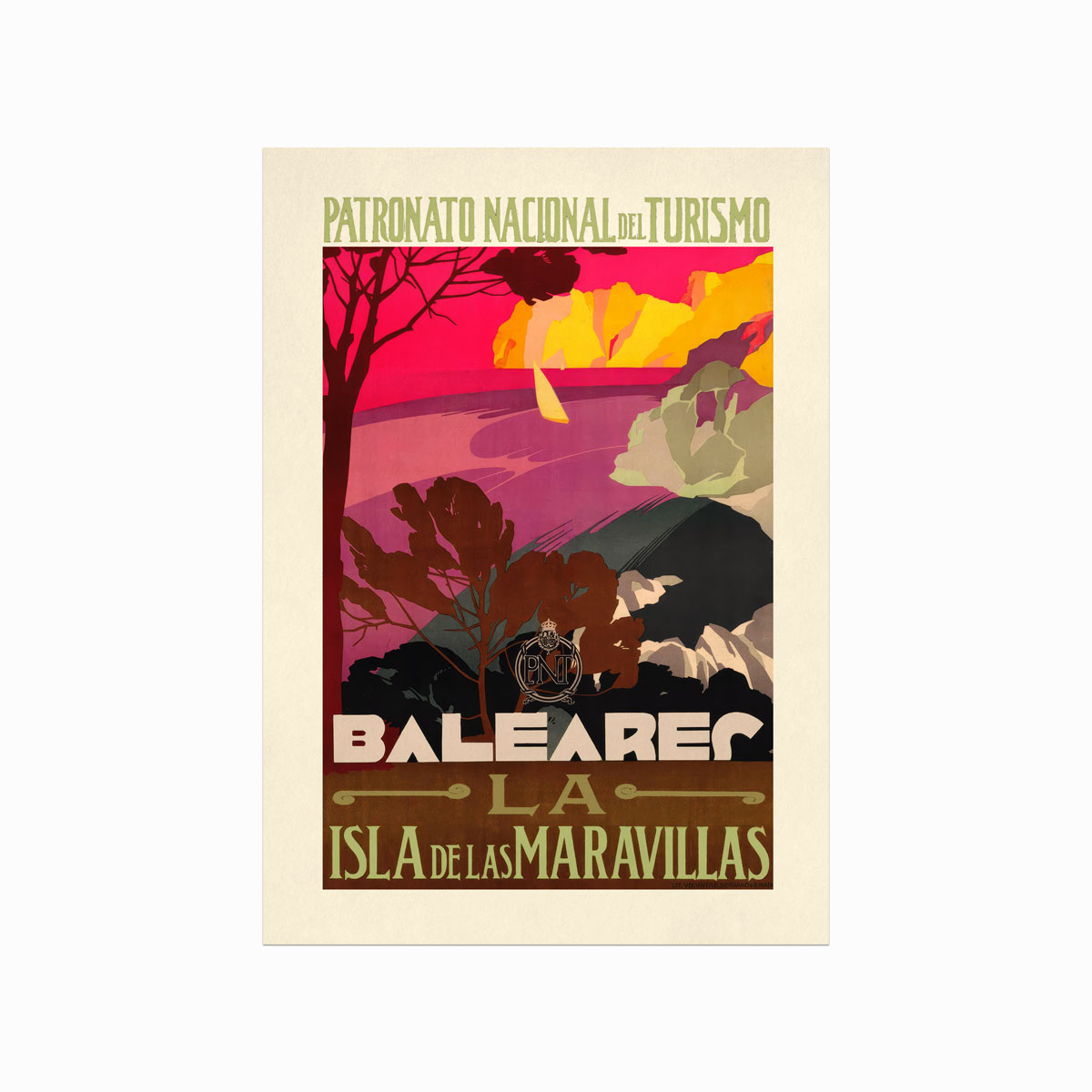 Farverig Retro Plakat - Baleares til Dit Hjem