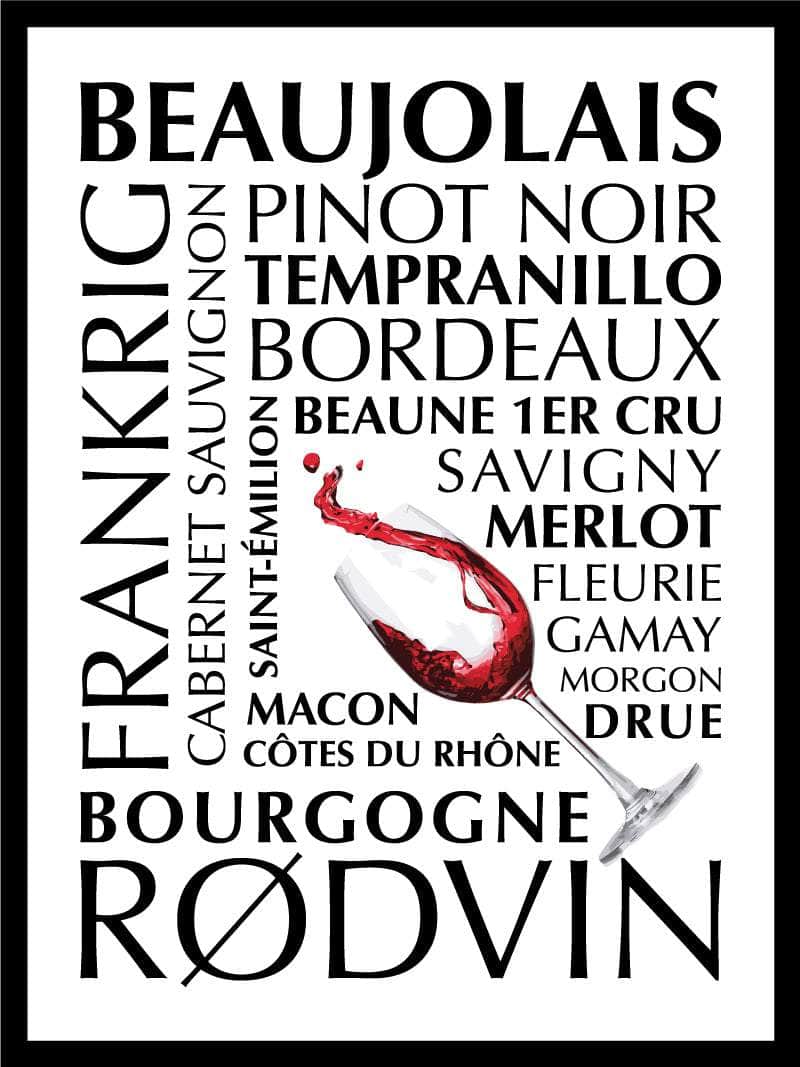 Rødvin Plakat fra Frankrig – En must-have for vinelskere