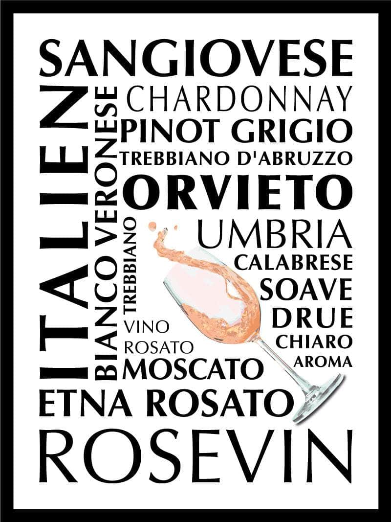 Rosé Plakat med Italienske Vinområder – Must-have for Vinelskere