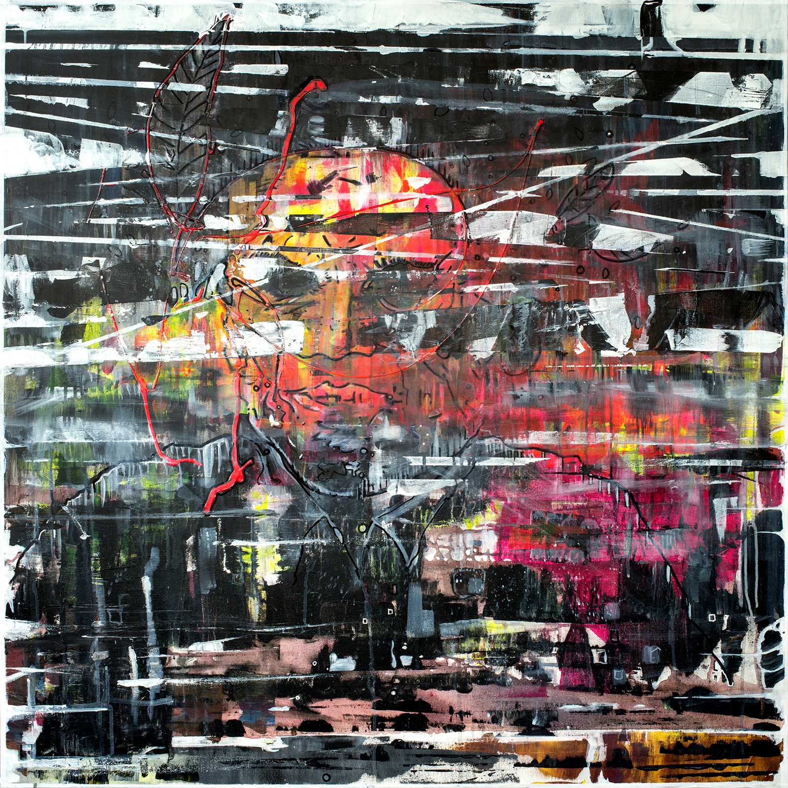 Abstrakt Kunsttryk "Scalped" af Jeppe N. Rager - Unik Dekorativ Kunst
