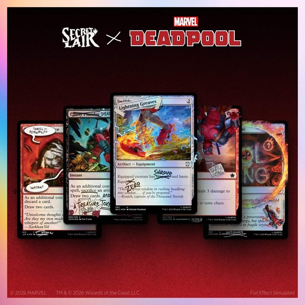 Secret Lair Drop Series  2026 : Secret Lair   Marvel   Deadpool:   Fixed    You   Welcome   Foil