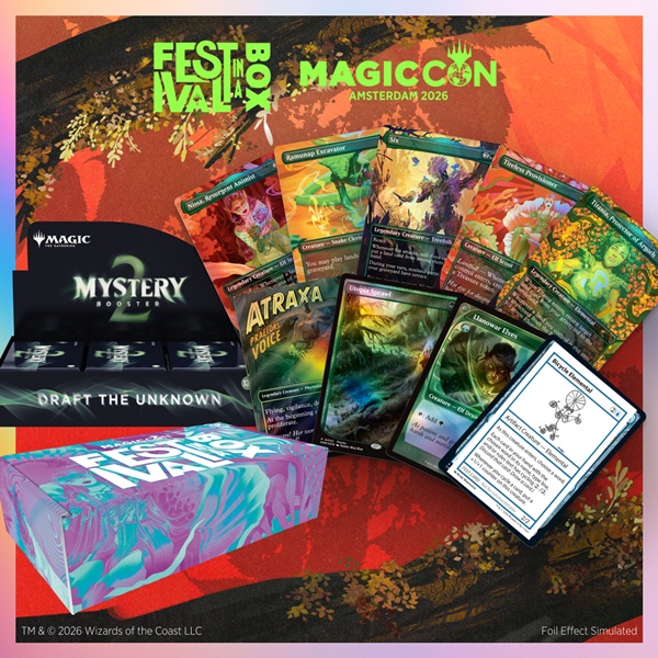 Secret Lair: Magiccon Festival     Box: Amsterdam 2026  Mystery Booster   Box Display   Promos