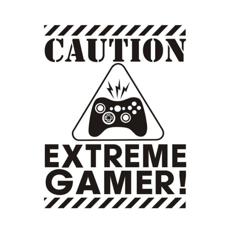 Sej Gamer Wallsticker – Advarsel: Ekstrem Gamer 73x57cm