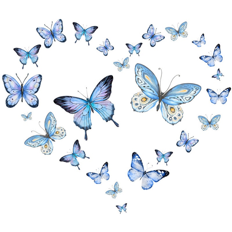 Selvlysende Sommerfugle Wallstickers – 25 Stk Dekoration