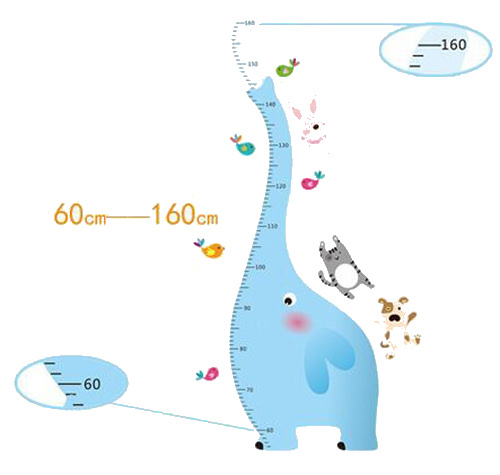 Sjov Elefant Vækstmåler Wallsticker til Børneværelset