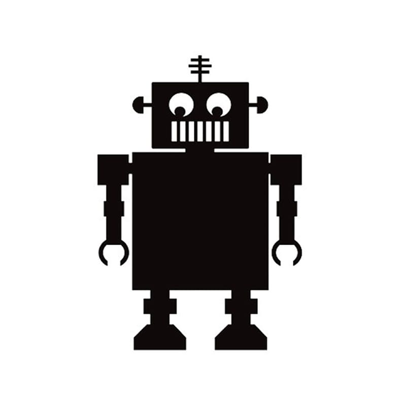 Sød Robot Kridttavle Wallsticker til Legende Indretning