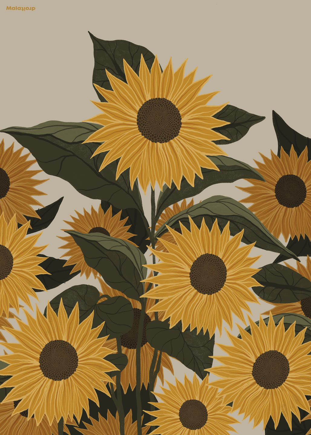 Solsikkerne Plakat fra Maladroit – Unik Kunst til Dit Hjem