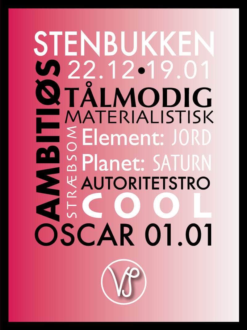 Stenbukken Stjernetegn Plakat – Uovertruffen Tilbud!