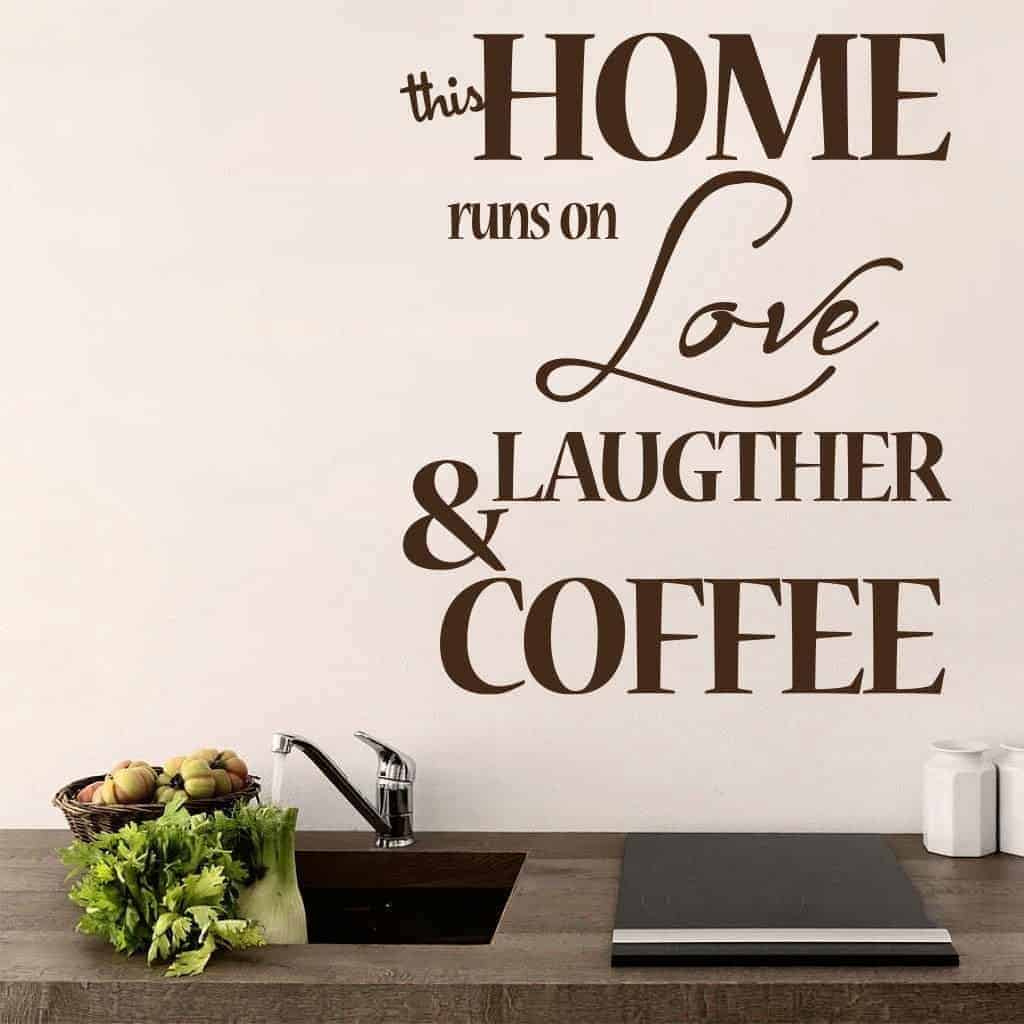 Kærlighed, latter og kaffe - Vægdekoration til hjemmet