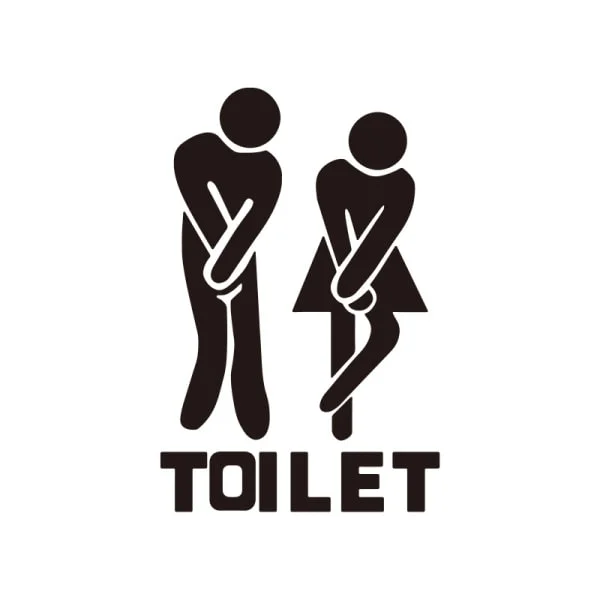 Humoristisk Toilet Skilt – Sjovt Vægklistermærke til Badeværelse