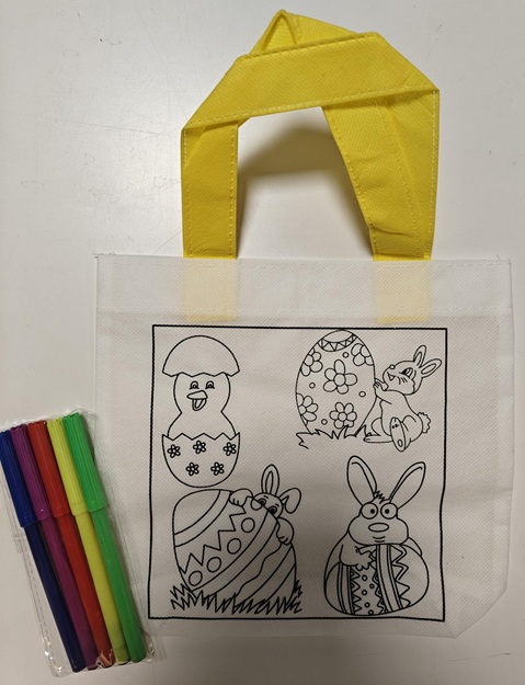 Tote Bags With Markers Easter Rabbit  Crazy Tilbud