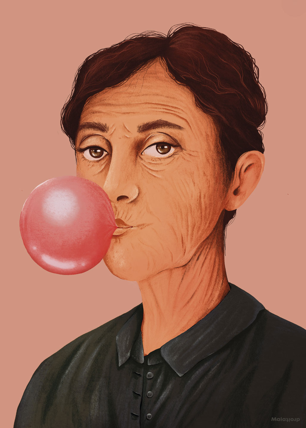 Kunstplakat "Tyggegummi Lyser D" fra Maladroit på tilbud