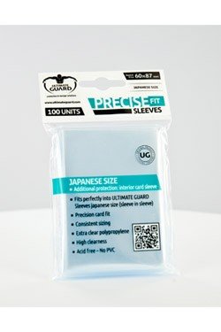 Ultimate Guard Precise-fit Sleeves  60x87mm Lommer  Japanese Size  Yugioh Størrelse  Transparent  Gennemsigtig   100 Lommer   Perfect Fit