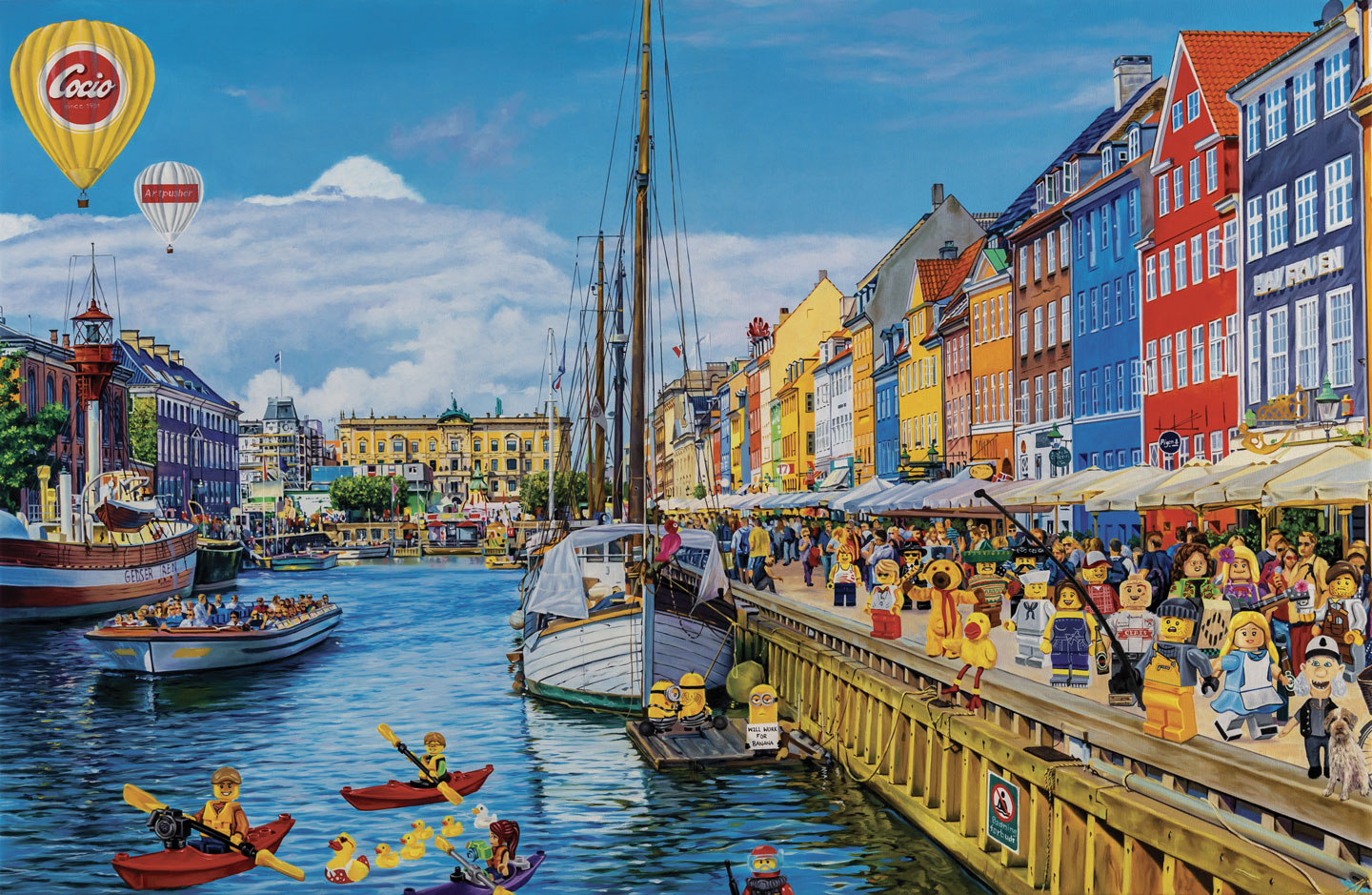 Farverigt Pop Art Kunsttryk - Will Work Banana til Hjemmet