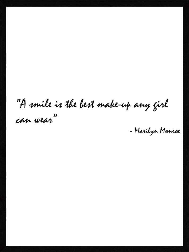 Marilyn Monroe Plakat: "Et smil er den bedste makeup"