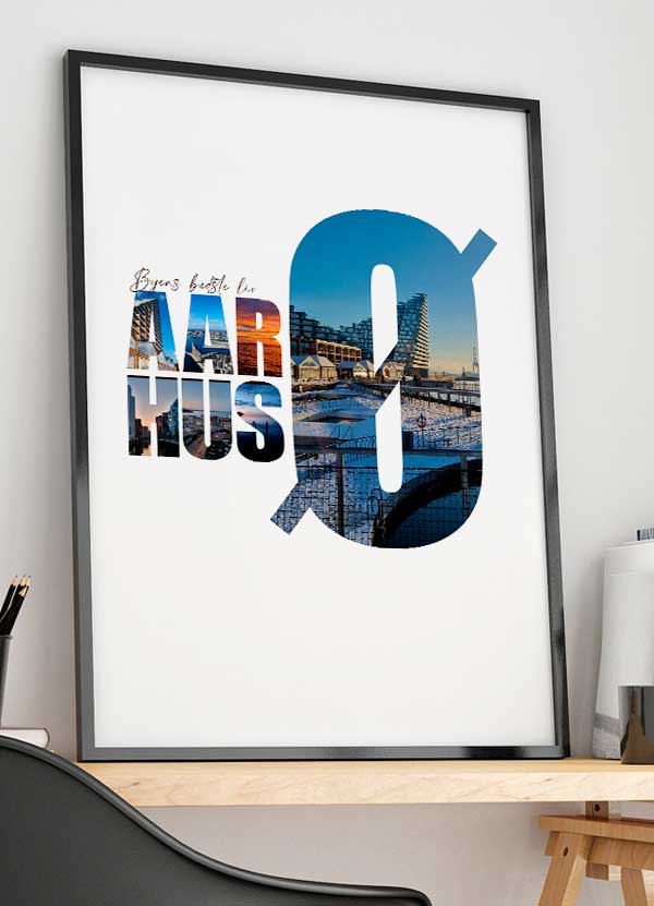Aarhus Ø - Byens Bedste Liv Plakat - A4 Format