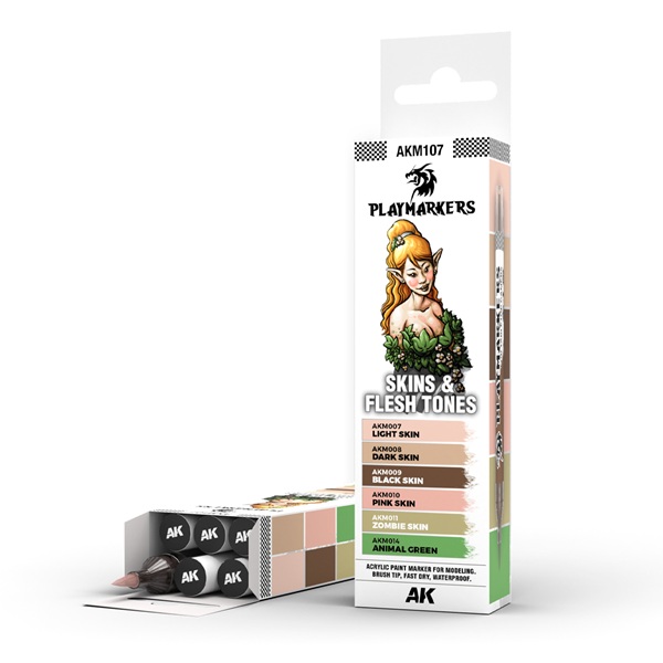 Interactive Playmarkers Set: Skins   Flesh Tones    Paint Markers Malingstuscher