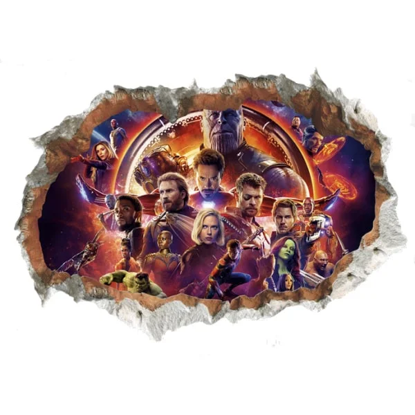 Avengers Endgame 3D Vægklistermærke til Superhelteværelse