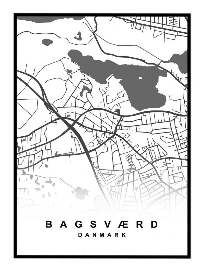 Bagsværd Plakat – Detaljeret Kort til Dit Hjem