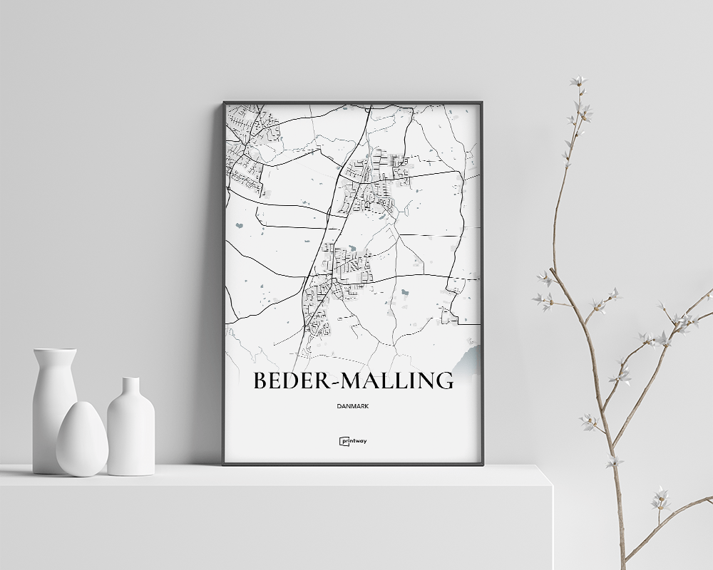 Beder-Malling Bykort Plakat – Stilrent Design til Dit Hjem