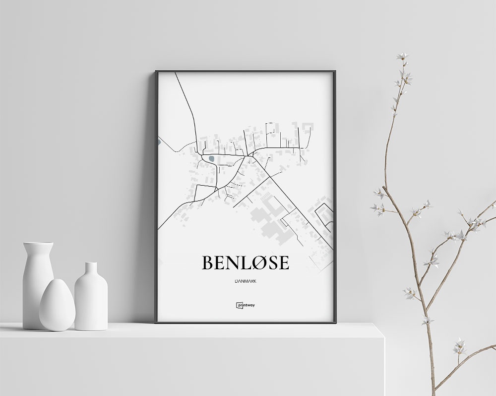 Benløse Bykort Plakat - Minimalistisk Design A4