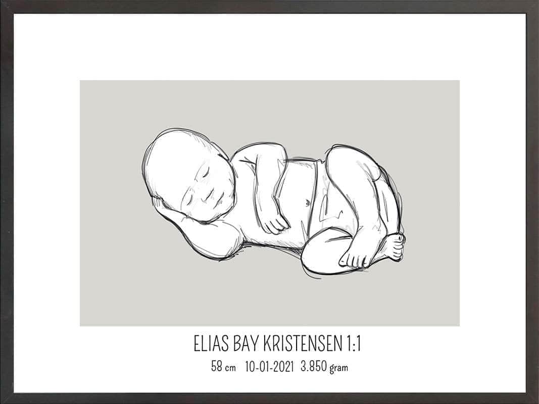 Fødselsplakat i Lyserød – Den Perfekte Gave til Nybagte Forældre