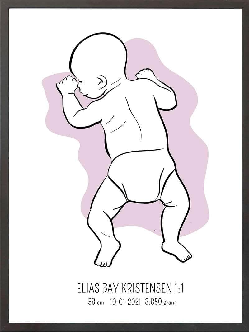Fødselsplakat - Maven Lyserød til den perfekte gave