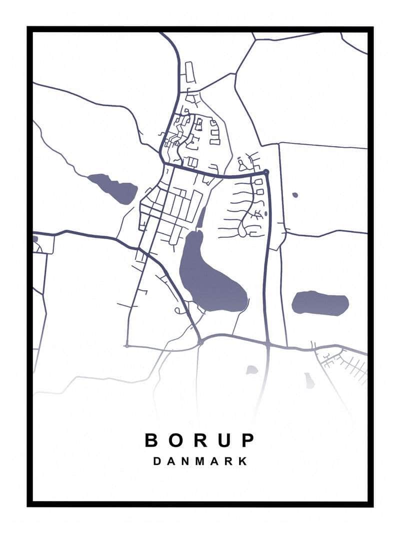 Borup Bykort Plakat – Udforsk Din Elskede By!