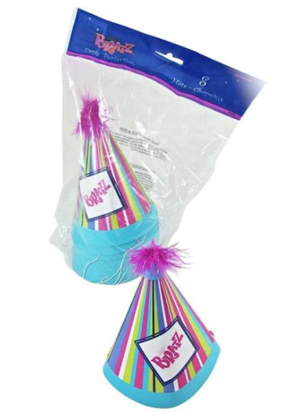 Bratz Candy Stripe Konus Hat - Festlige Fødselsdagshætter