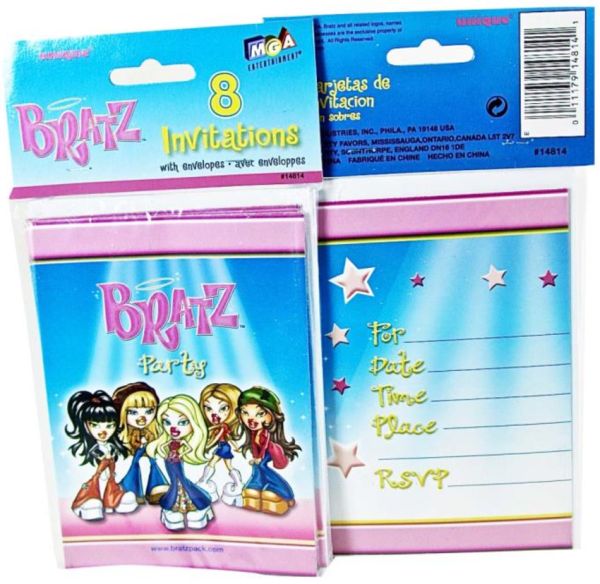 Bratz Fødselsdagsinvitationer med Kuverter - Festindbydelser
