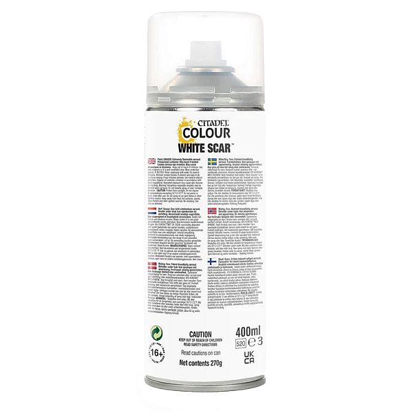 Citadel Primer Spray: Hvid Scar - Underlag til Contrast