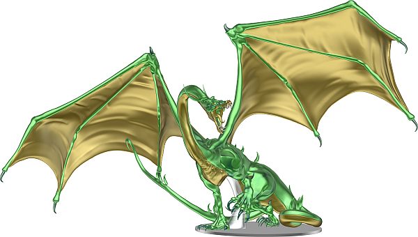 Fantasy Miniaturer: Smuk Emerald Dragon Figur