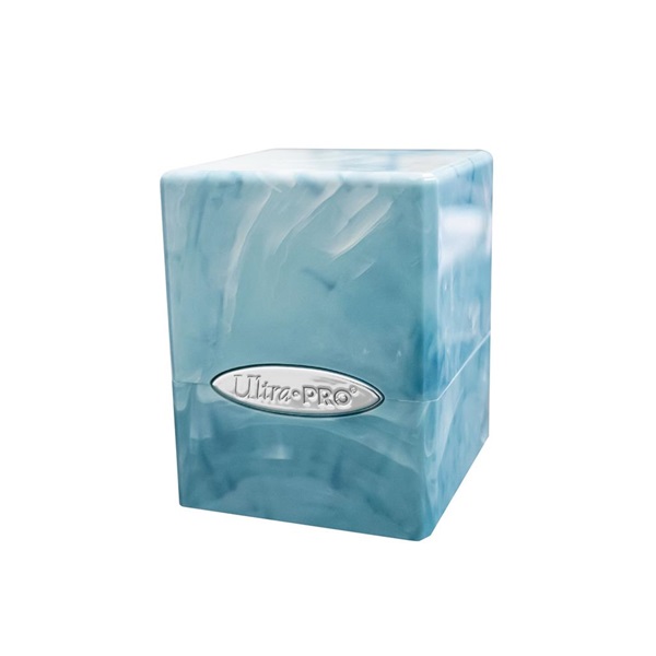 Deck Box - Satin Cube: Marmor - Lys Blå Hvid - Ultra Pro