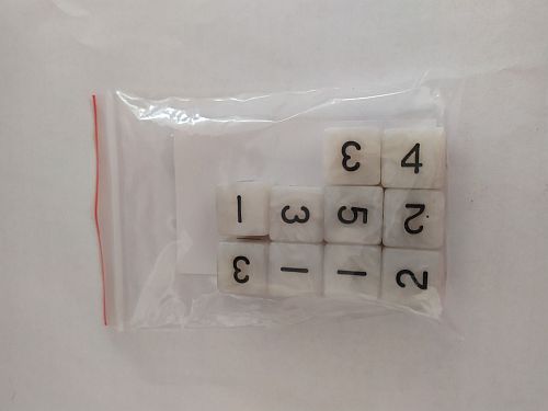 Dice Terningesæt 10 Terninger Kaissa Dice: Pearl Ivory Black D6    Sidet