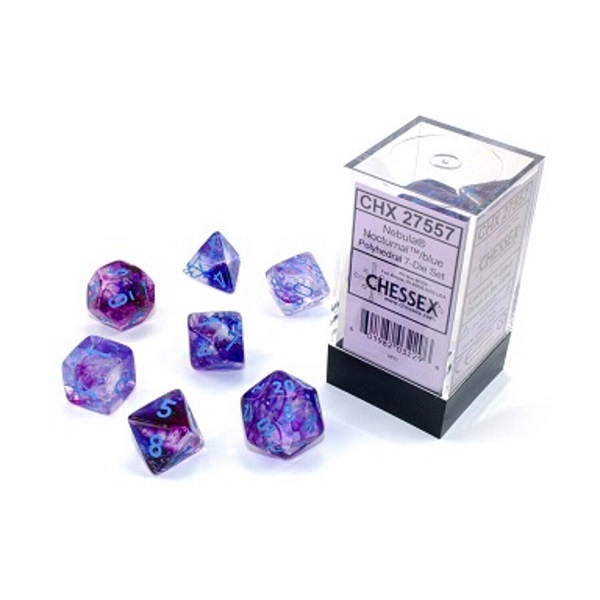 Dice Terninges 195 166     Terninger Nebula Polyhedral Luminary  Glow- -the-dark : Nocturnal With Blue Chessex Lab