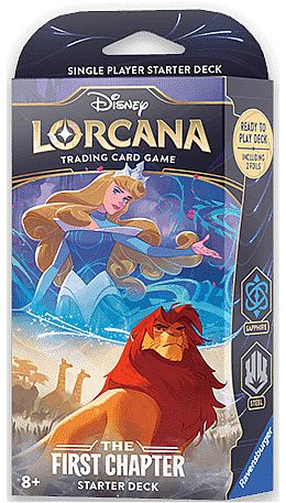 Disney Lorcana Tcg: Set 01 The First Chapter Starter Deck: Sapphire Steel  Aurora   Simba